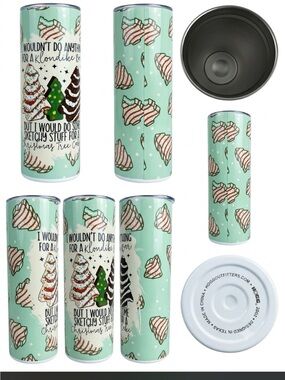 Mint Holiday Christmas Tree cakes Candy Tumbler | Insulated Travel Cup 20oz Hogg